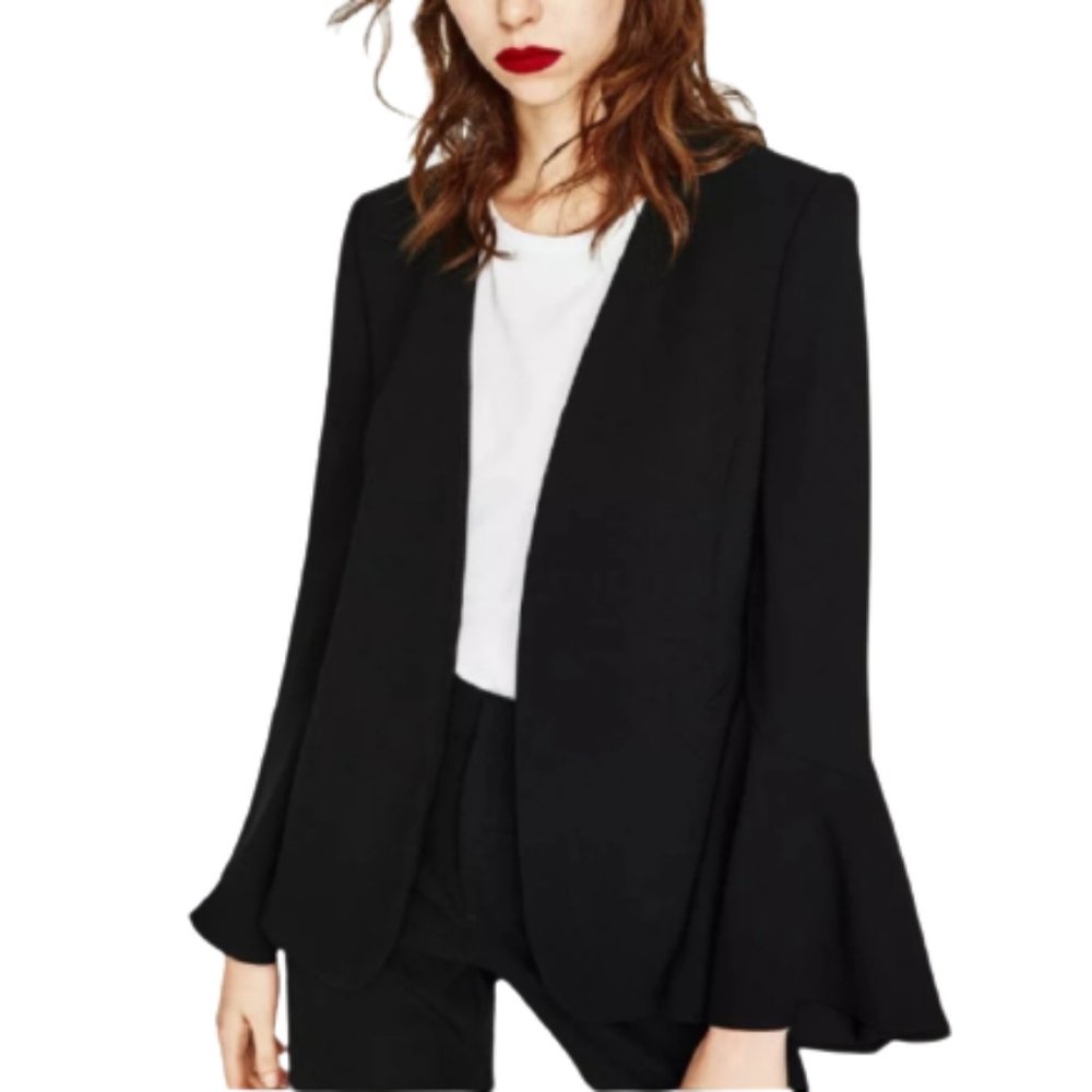 Zara Black Blazer with Flared Sleeves